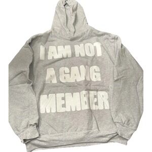 Sweatshirt Hoodie XL Rap Music , I Am Not A Gang Member, IceColdBishop Gray